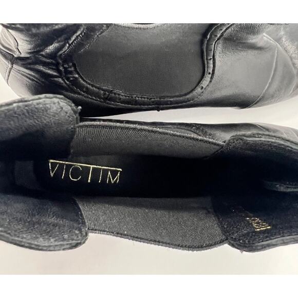 VICTIM&CO Boots Mens 5.5 Womens 7.5 Black Gold Leather Ankle Streetwear Designer